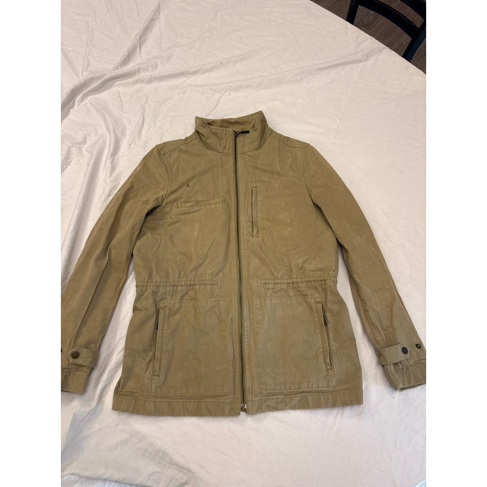 UNTUCKit Mens Field Jacket M Khaki Tan 100% Cotton Utility Military Workwear